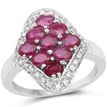将图片加载到图库查看器，2.12 Carat Genuine Glass Filled Ruby &amp; White Zircon .925 Sterling Silver Ring
