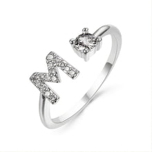 Load image into Gallery viewer, Popular Fashion Silvery AZ Letter Ring Initials Wedding Love Couple Rings Bridesmaid Gift
