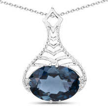 Load image into Gallery viewer, 6.65 Carat Genuine London Blue Topaz .925 Sterling Silver Pendant

