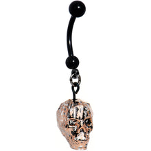 Load image into Gallery viewer, Glam Skull Halloween Dangle Belly Ring Created with Crystals
