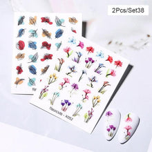 Load image into Gallery viewer, Abstract Lady Face Water Decals Fruit Flower Summer Leopard Alphabet Leaves Nail Stickers Water Black Leaf Sliders Marble Nail Art Stickers Water Transfer Nail Decals Full Wraps Gradient Acrylic Nail Kits for Women Manicure Decoration
