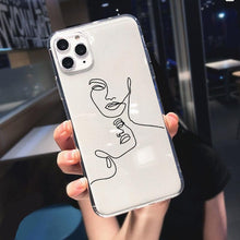 将图片加载到图库查看器，Abstract Soft Unique Silicon Phone Case For iPhone 14 13 Pro Max 12 Pro Luxury Clear Transparent Charming Silicone Protective Lightweight Ultra Thin Cover Pattern Printed  Back Cover
