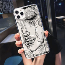 将图片加载到图库查看器，Abstract Soft Unique Silicon Phone Case For iPhone 14 13 Pro Max 12 Pro Luxury Clear Transparent Charming Silicone Protective Lightweight Ultra Thin Cover Pattern Printed  Back Cover
