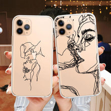 将图片加载到图库查看器，Abstract Soft Unique Silicon Phone Case For iPhone 14 13 Pro Max 12 Pro Luxury Clear Transparent Charming Silicone Protective Lightweight Ultra Thin Cover Pattern Printed  Back Cover
