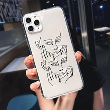 将图片加载到图库查看器，Abstract Soft Unique Silicon Phone Case For iPhone 14 13 Pro Max 12 Pro Luxury Clear Transparent Charming Silicone Protective Lightweight Ultra Thin Cover Pattern Printed  Back Cover
