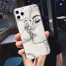 将图片加载到图库查看器，Abstract Soft Unique Silicon Phone Case For iPhone 14 13 Pro Max 12 Pro Luxury Clear Transparent Charming Silicone Protective Lightweight Ultra Thin Cover Pattern Printed  Back Cover
