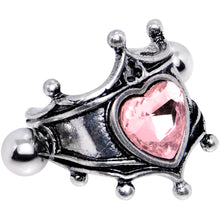 Load image into Gallery viewer, 16G 1/2 Pink Gem Queen of Hearts Cuff Cartilage Earring
