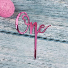 Load image into Gallery viewer, Acrylic One Cake Topper Top Cake One Cake Topper Birthday Cake Topper Double Sided For Anniversaries And Parties  Birthday Party Cupcake Toppers Flags Wedding Baby Shower Supplies Lovely Baking Dessert Decorations

