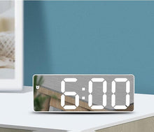 Load image into Gallery viewer, Acrylic/Mirror Alarm Clock LED Digital Clock Voice Control Snooze Time Temperature Display Night Mode Digital Alarm Clock, LED Bedside Clock with 6-Level Brightness Dual Alarm Adjustable Volume with 3 Alarm Sound Alarm Clock for Bedroom Office
