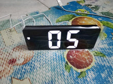 Load image into Gallery viewer, Acrylic/Mirror Alarm Clock LED Digital Clock Voice Control Snooze Time Temperature Display Night Mode Digital Alarm Clock, LED Bedside Clock with 6-Level Brightness Dual Alarm Adjustable Volume with 3 Alarm Sound Alarm Clock for Bedroom Office
