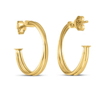 将图片加载到图库查看器，14k Yellow Gold Large Crossover Hoops
