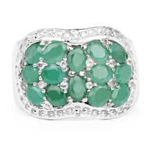Load image into Gallery viewer, 2.20 Carat Genuine Emerald &amp; White Topaz .925 Sterling Silver Ring
