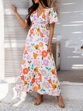 Load image into Gallery viewer, Elegant Printed V-Neck Short Sleeve Maxi Dress Beautiful Casual Women Long Dress
