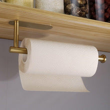将图片加载到图库查看器，Adhesive Paper Holder Gold 304 Stainless Steel Stand Toilet Paper Towel Rack Tissue Roll Hanger For Kitchen Bathroom Free Nail Stainless Steel Toilet Tissue Roll Holder Sticky Hand Towel Hanger Vertical Or Horizontal No Drilling
