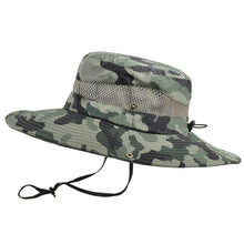Load image into Gallery viewer, Adjustable Men's Hat Bucket Hat Summer Breathable Fashion Outdoor Fishing Wide Brim Hat Sun Protection Cap Male Traveling Sun Hats Fishing Hat Adjustable Mountaineering Hat 58-60cm
