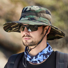 Load image into Gallery viewer, Adjustable Men's Hat Bucket Hat Summer Breathable Fashion Outdoor Fishing Wide Brim Hat Sun Protection Cap Male Traveling Sun Hats Fishing Hat Adjustable Mountaineering Hat 58-60cm
