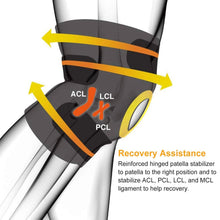 Load image into Gallery viewer, Adjustable Open Patella Compression Knee Brace
