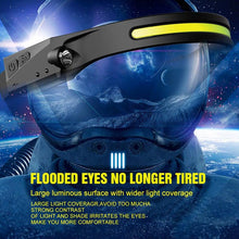 Load image into Gallery viewer, Adjustable Rechargeable LED Induction USB Headlamp  Lightweight Head Lamp Head Torch 5 Lighting Modes Flashlight   For Camping Hiking Running Outdoor Adults Kids
