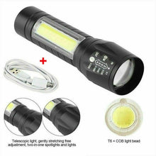 Load image into Gallery viewer, Adjustable Rechargeable LED USB Portable Focus Light Zoomable LED Tactical Flashlight High Lumens Zoomable Waterproof Flashlight Mini Torch For Camping Hiking
