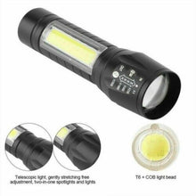 Load image into Gallery viewer, Adjustable Rechargeable LED USB Portable Focus Light Zoomable LED Tactical Flashlight High Lumens Zoomable Waterproof Flashlight Mini Torch For Camping Hiking
