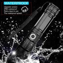 Load image into Gallery viewer, Adjustable Rechargeable Powerful Zoomable LED USB Flashlights High Lumens Powerful Tactical  Waterproof Super Bright  Flashlights Best For Camping Outdoor Hiking Running Riding
