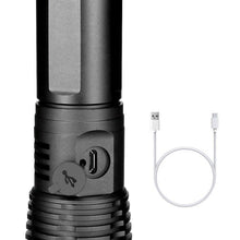 Load image into Gallery viewer, Adjustable Rechargeable Powerful Zoomable LED USB Flashlights High Lumens Powerful Tactical  Waterproof Super Bright  Flashlights Best For Camping Outdoor Hiking Running Riding
