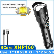 Load image into Gallery viewer, Adjustable Rechargeable Tactical Flashlight USB LED  Super Bright Zoomable IPX65 Waterproof Portable Torchlight Flash Lamp USB Charging For Hiking Camping Running Fishing
