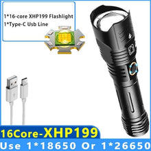 Load image into Gallery viewer, Adjustable Rechargeable Tactical Flashlight USB LED  Super Bright Zoomable IPX65 Waterproof Portable Torchlight Flash Lamp USB Charging For Hiking Camping Running Fishing
