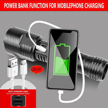 Load image into Gallery viewer, Adjustable Rechargeable Tactical Flashlight USB LED  Super Bright Zoomable IPX65 Waterproof Portable Torchlight Flash Lamp USB Charging For Hiking Camping Running Fishing
