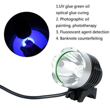 Load image into Gallery viewer, Adjustable Rechargeable UV Flashlight Portable Torch Ultra Violet LED Handheld For UV Glue Curing For Cellphone Repair Tool  Curing Lamp Dryer For Urine Stain Detector Sterilization Phone Circuit Board
