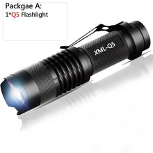Load image into Gallery viewer, Adjustable Rechargeable Water Resistant Super Bright Mini Handheld Flashlights LED Zoomable Flashlight For Camping Fishing  Bicycle Light Kids Indoor Outdoor Hiking
