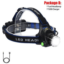将图片加载到图库查看器，Adjustable Rechargeable Waterproof Brightest Zoomable LED Lightweight Hands Free Headlamp High Power For Adult Hunting Camping Running Hiking Riding Fishing Rechargeable T6 Chip Headlight
