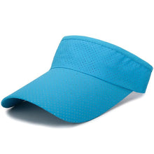 Load image into Gallery viewer, Adjustable Summer Breathable Hats Men Women Sun Protection Sports Golf Tennis Visor Hat Adjustable Visor UV Protection Top Empty Solid Sports Outdoor Running Sunscreen Strong Cap
