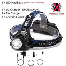 Load image into Gallery viewer, Adjustable USB Rechargeable IR Sensor Super Bright Headlight Battery For Long Working Time LED Headlamp Fishing  Waterproof Head Light Lamp Perfect For Running  Camping
