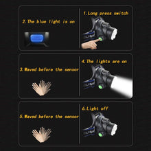 Load image into Gallery viewer, Adjustable USB Rechargeable IR Sensor Super Bright Headlight Battery For Long Working Time LED Headlamp Fishing  Waterproof Head Light Lamp Perfect For Running  Camping

