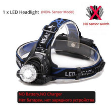 Load image into Gallery viewer, Adjustable USB Rechargeable IR Sensor Super Bright Headlight Battery For Long Working Time LED Headlamp Fishing  Waterproof Head Light Lamp Perfect For Running  Camping
