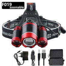Load image into Gallery viewer, Adjustable Zoomable Headlamp Ultra Bright Rechargeable LED Bright High Lumen Head Lights Head Lamp Waterproof Flashlight For Outdoor Cmaping Fishing Hiking Biking Fishing Headlamp  Running Headlamp
