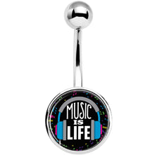 Load image into Gallery viewer, Music is Life Headphones Belly Ring
