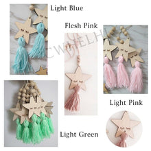 Load image into Gallery viewer, Adorable Sleepy Eye Eyelash Kids Room Decoration Crafts Wood  Wall Hanging Stars Decorative Beads Tassel Photography Props Gift For Kids Bedroom Decor Makeup Sticker For Girls Room Wall Art
