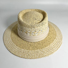 将图片加载到图库查看器，Adult Summer Straw Hat Fashion Casual Beach Fedora Hat Wide Brim Straw Hat Luxury Fedora Summer Packable Sun Hat Lightweight Women Beach Sun Hat Breathable Sun Hats For Women 56-58cm
