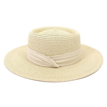 将图片加载到图库查看器，Adult Summer Straw Hat Fashion Casual Beach Fedora Hat Wide Brim Straw Hat Luxury Fedora Summer Packable Sun Hat Lightweight Women Beach Sun Hat Breathable Sun Hats For Women 56-58cm
