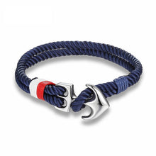 将图片加载到图库查看器，High Quality Anchor Bracelets  Charm Nautical Survival Rope Chain Paracord Bracelet Male Wrap Metal Sport Hooks For Men
