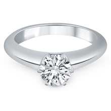 将图片加载到图库查看器，14k White Gold Solitaire Cathedral Engagement Ring
