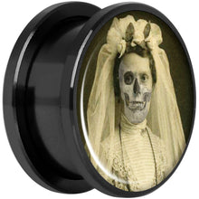 Load image into Gallery viewer, Undead Bride and Groom Halloween Black Anodized Plug Set 18mm
