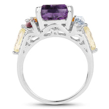 将图片加载到图库查看器，6.30 Carat Genuine Multi Stone .925 Sterling Silver Ring
