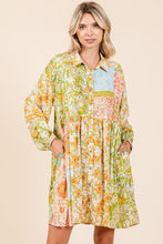 将图片加载到图库查看器，New Summer Floral Button Detail Long Sleeve Shirt Dress For Women – Elegant, Trendy, Fluttering, Feminine &amp; Timeless Chic
