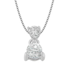 将图片加载到图库查看器，14K White Gold 1/2 cttw Round Cut Diamond Pendant Necklace (I-J, I1-I2)
