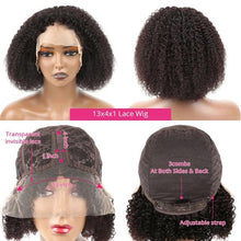 Load image into Gallery viewer, Afro Kinky Curly Wig Human Hair Wigs T Part Transparent Lace Short Curly Bob Wigs Thick Wigs For Women Human Hair Wigs Wigs For Black Women Gifts for Girlfriends

