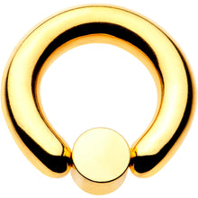 Load image into Gallery viewer, 4G 9/16 Clear Gem 7mm Disc Gold IP BCR Captive Ring
