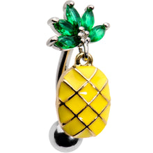 将图片加载到图库查看器，Green CZ Gem Princess Pineapple Top Mount Belly Ring
